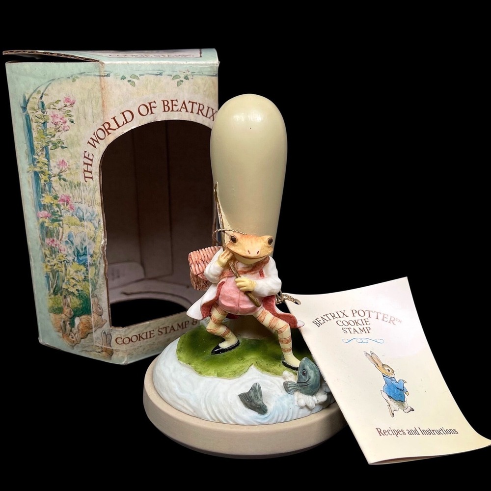 Beatrix Potter Mr. Jeremy Fisher Cookie Stamp 1997 Green Tan Tale of Frog Decor